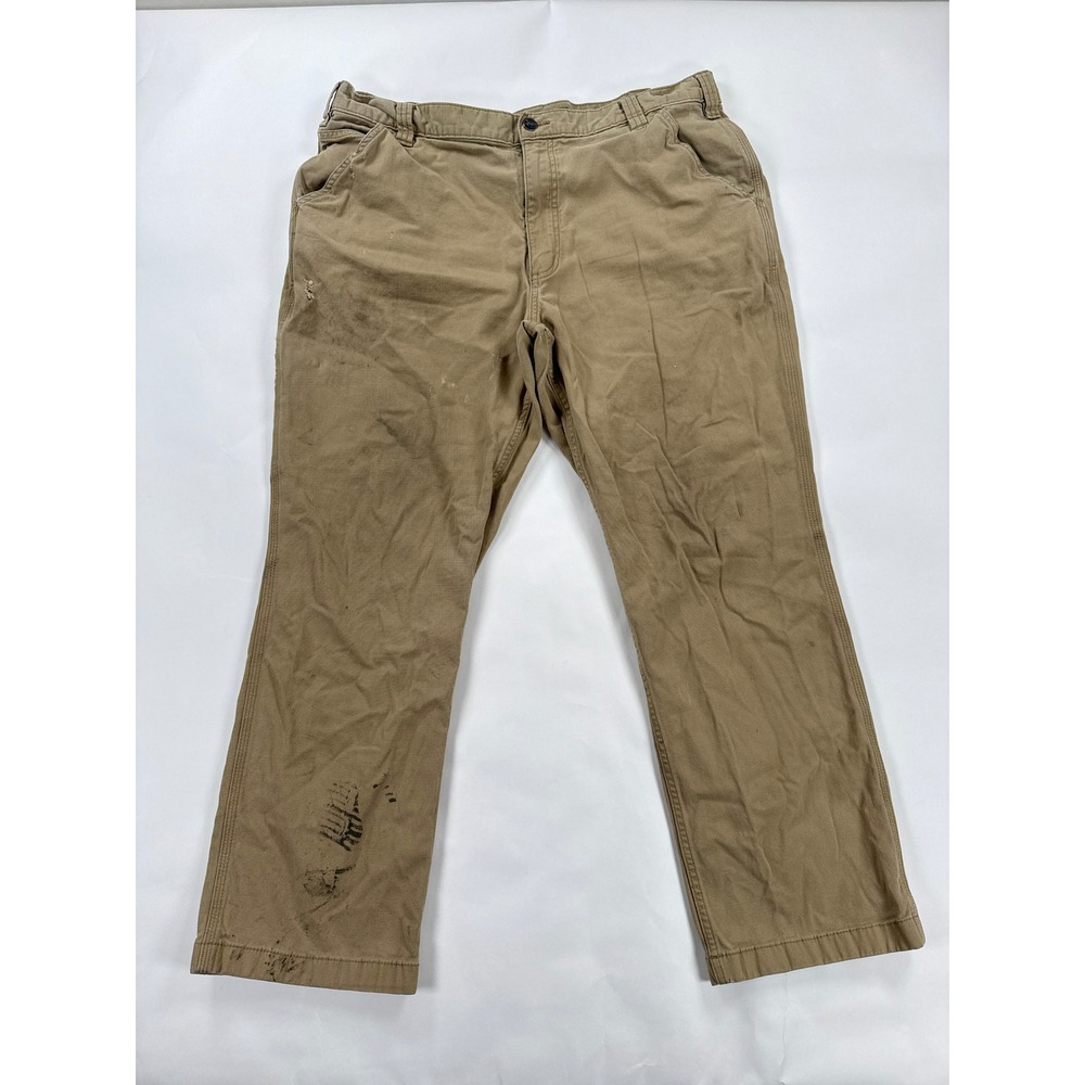 Carhartt Mens Pants 40x30 Tan Rugged Flex Relaxed Fit Canvas Work Grunge Utility